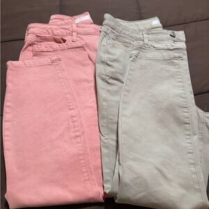 LC Lauren Conrad Ankle Pants in Pink and Cream